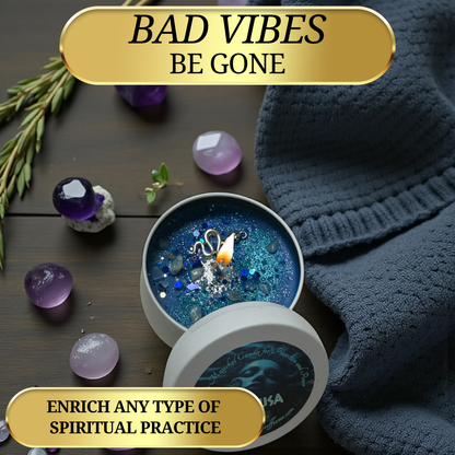 Medusa Candle with snake imagery and mystical decor