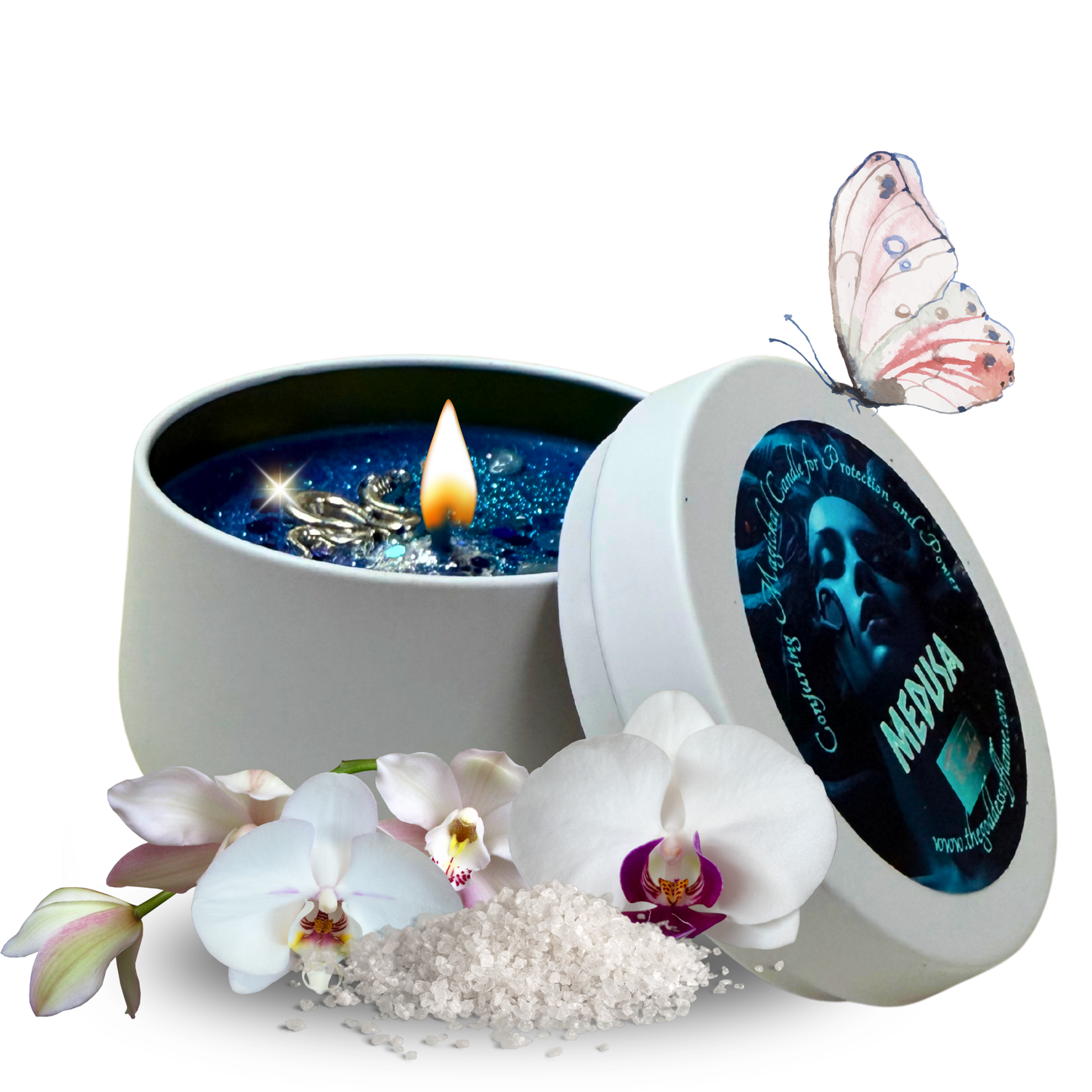 Medusa Candle with snake goddess design for protection and empowerment rituals