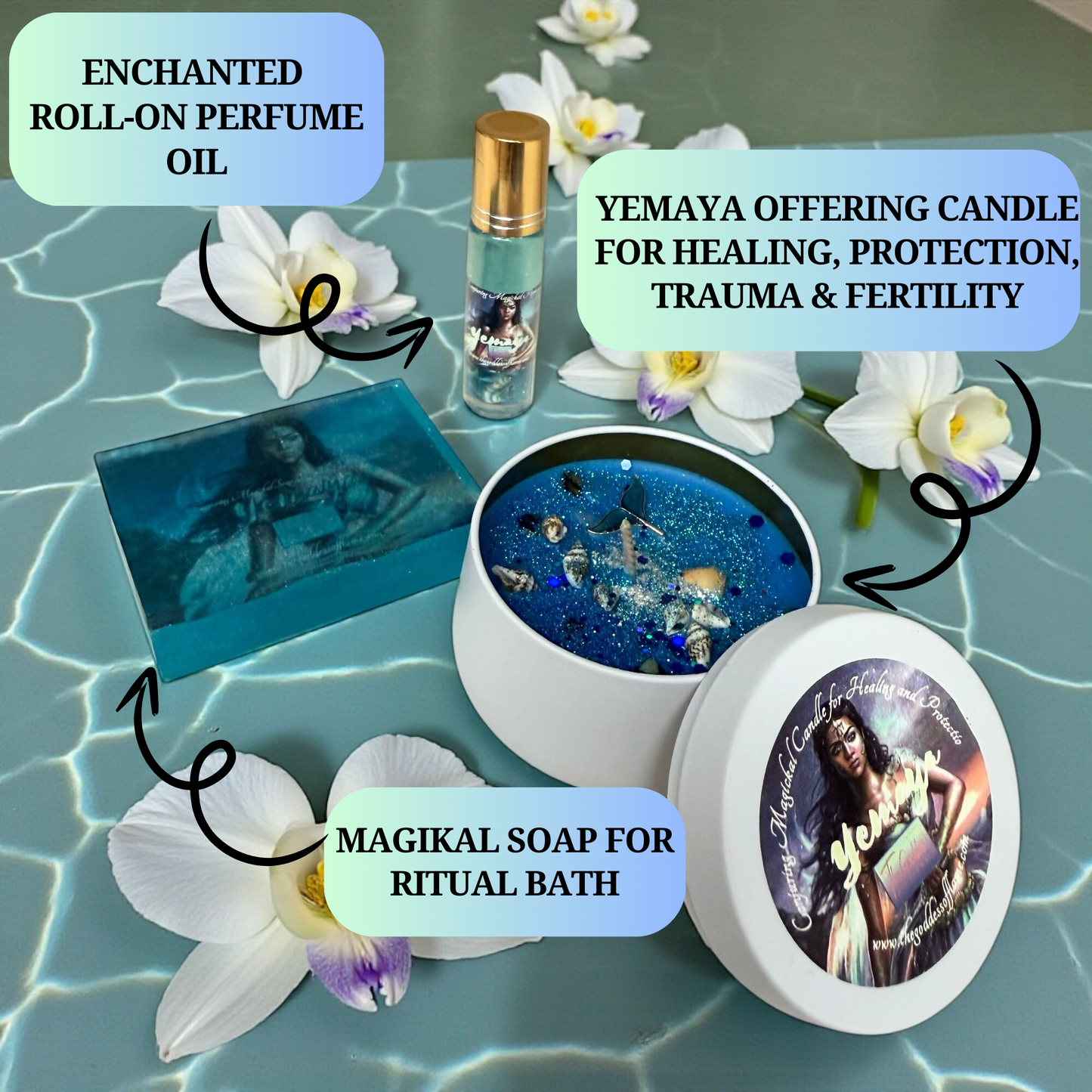 Yemaya Spell Kit Offering for Healing, Protection and Family