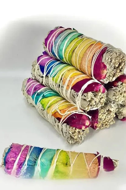 White Sage 7 Chakras Rose Petals Bundle