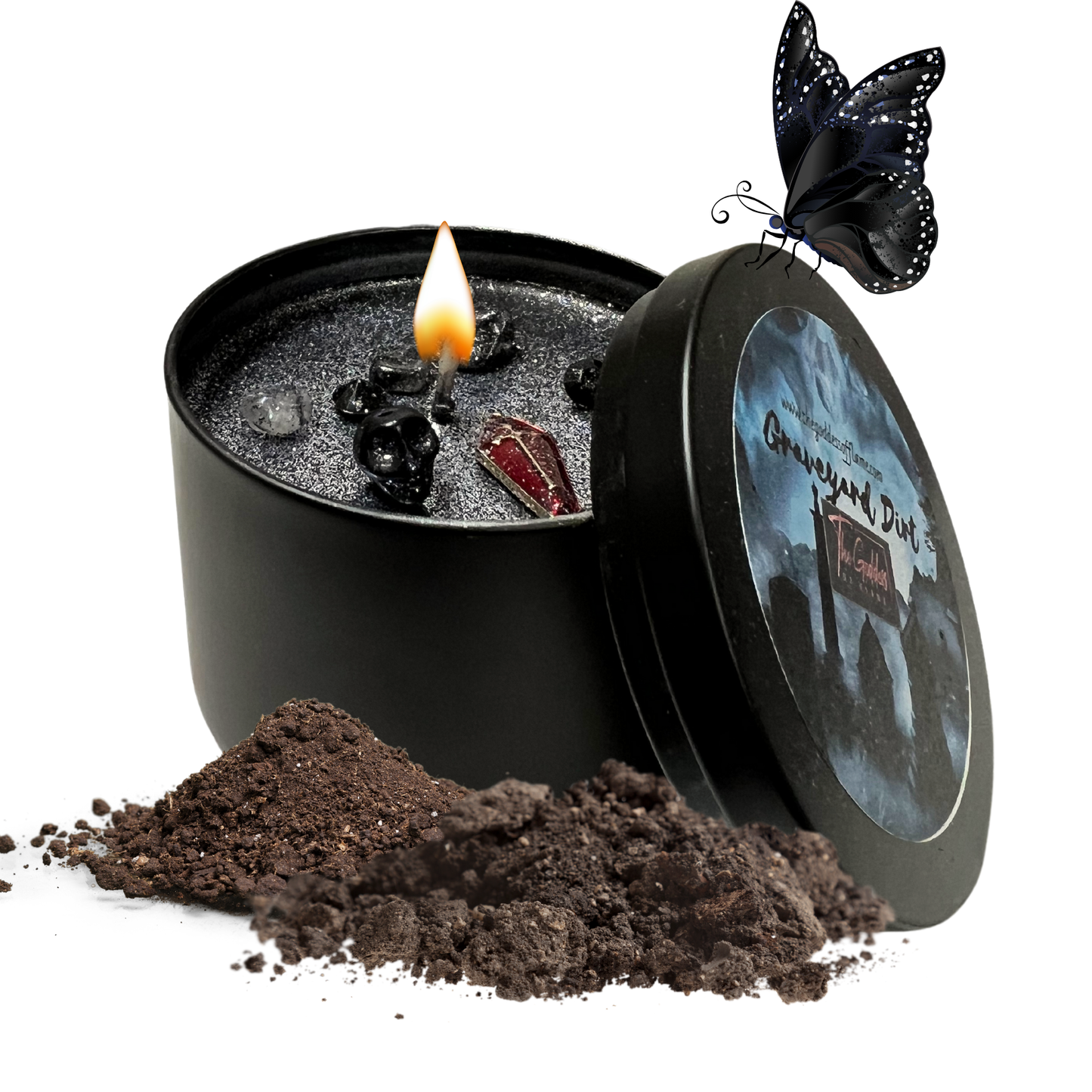Graveyard Dirt Spiritual Candle for Necromancy, Protection and Banishing