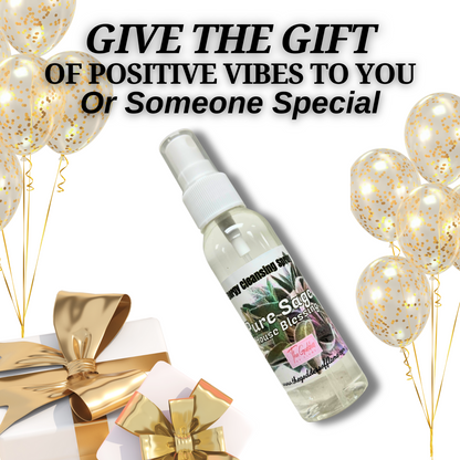 Pure Sage House Blessing Spray- Smudging, Energy Cleansing & Removing Negativity
