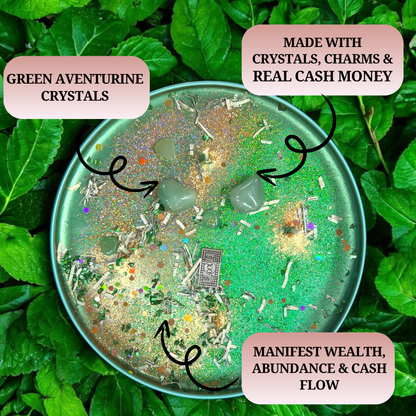 Get Money Spell Candle | Green Candle for Abundance, Wealth & Cash Flow Rituals