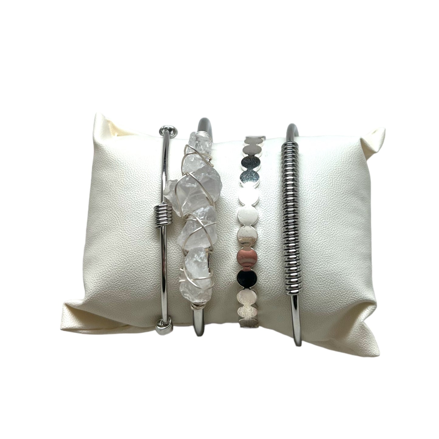 Crystal Bracelet Set Clear Quartz W-08