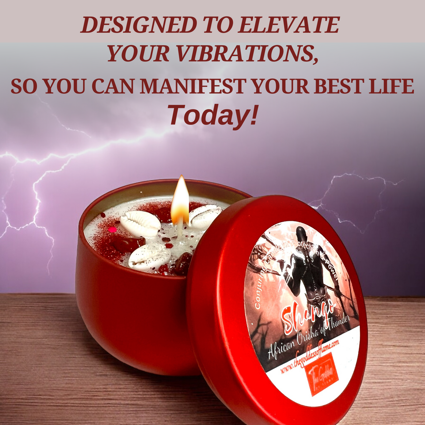 Shango God of Thunder Spiritual Offering Spell Candle