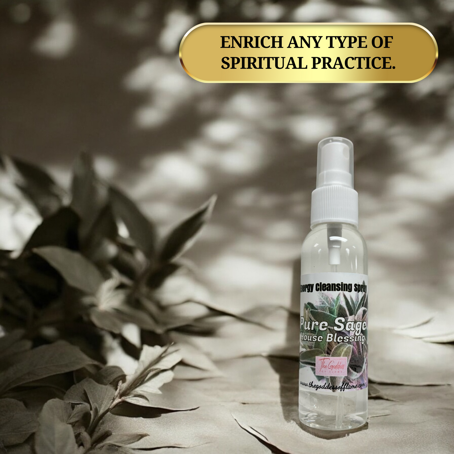 Pure Sage House Blessing Spray- Smudging, Energy Cleansing & Removing Negativity