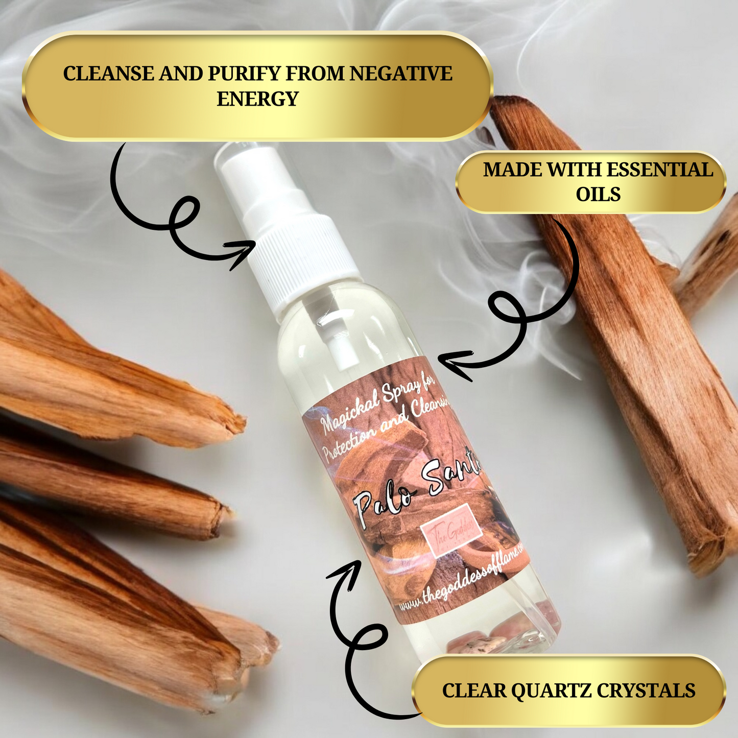 Palo Santo Blessing Spray- Smudging, Energy Cleansing &  Removing Negativity