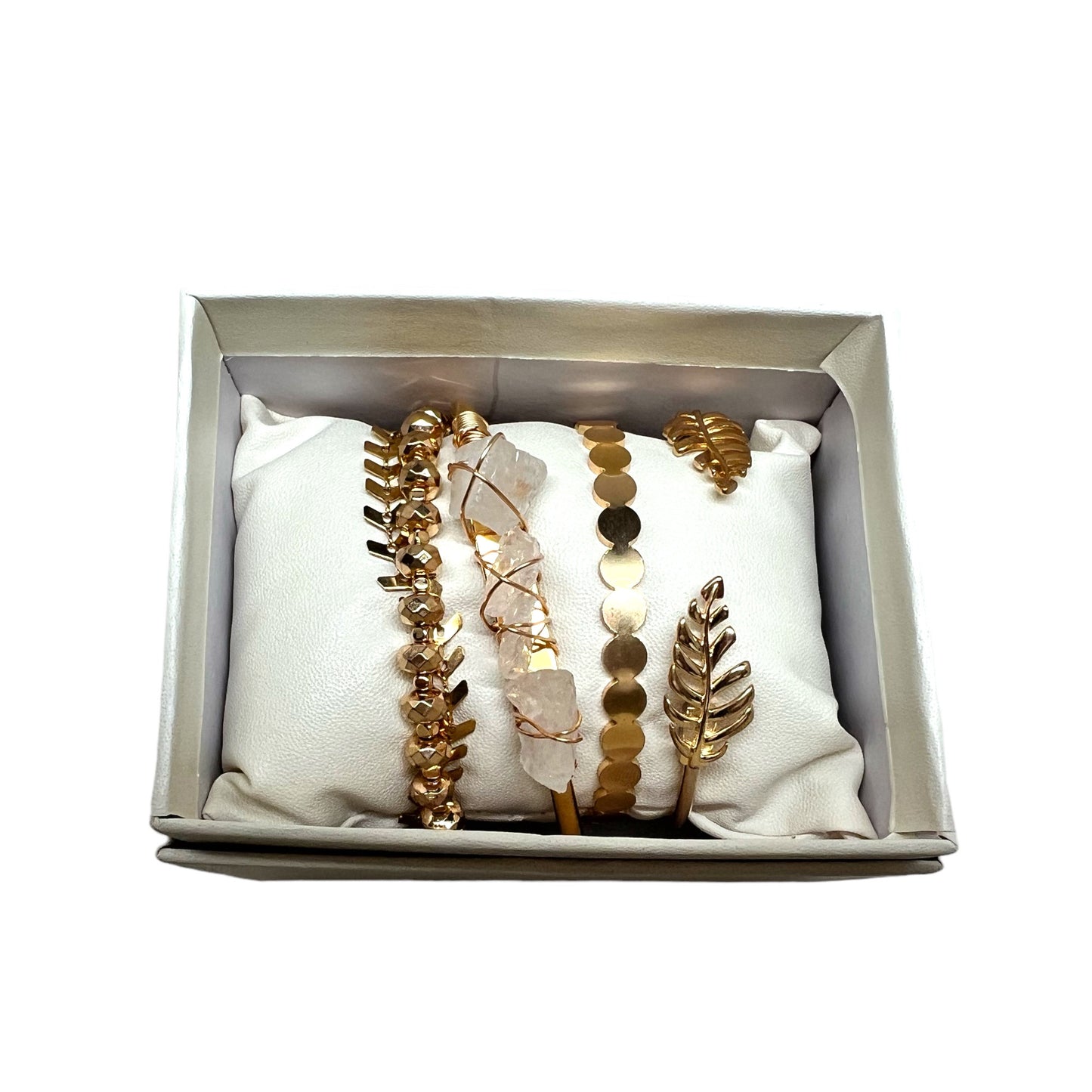 Crystal Bracelet Set Clear Quartz P-26