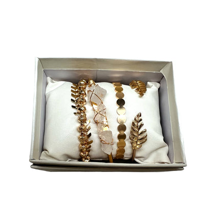 Crystal Bracelet Set Clear Quartz P-26