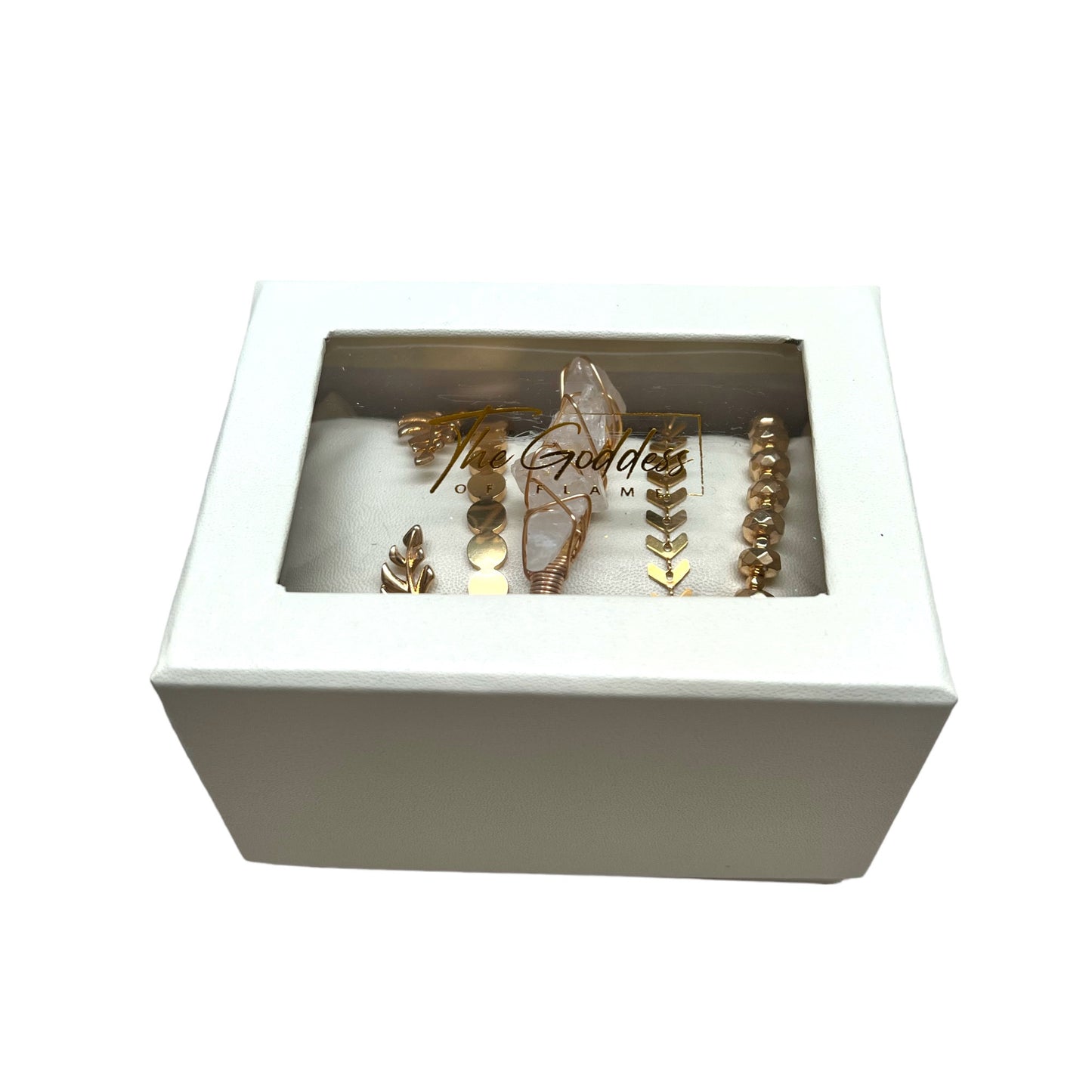 Crystal Bracelet Set Clear Quartz P-26