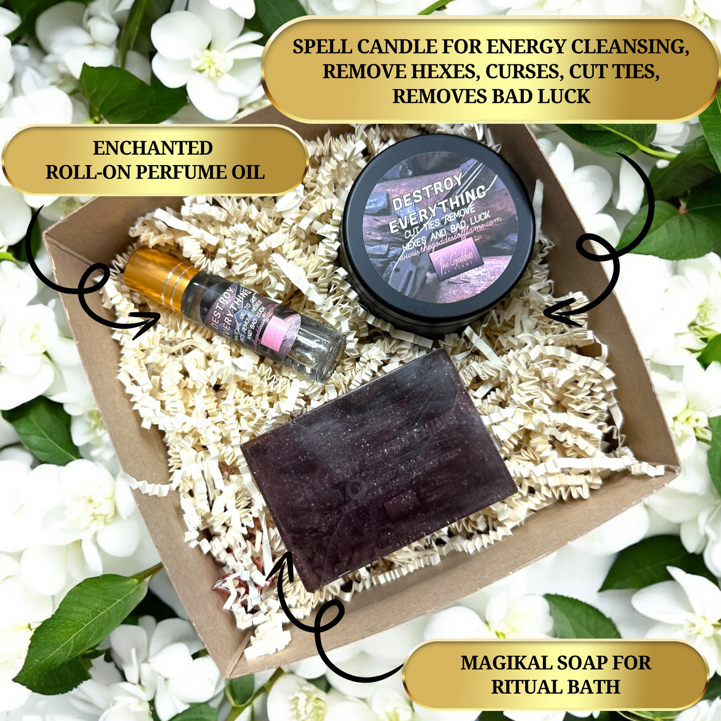 Destroy Everything Spell Kit- Remove Negativity, Hexes, Bad Luck & Cut Ties
