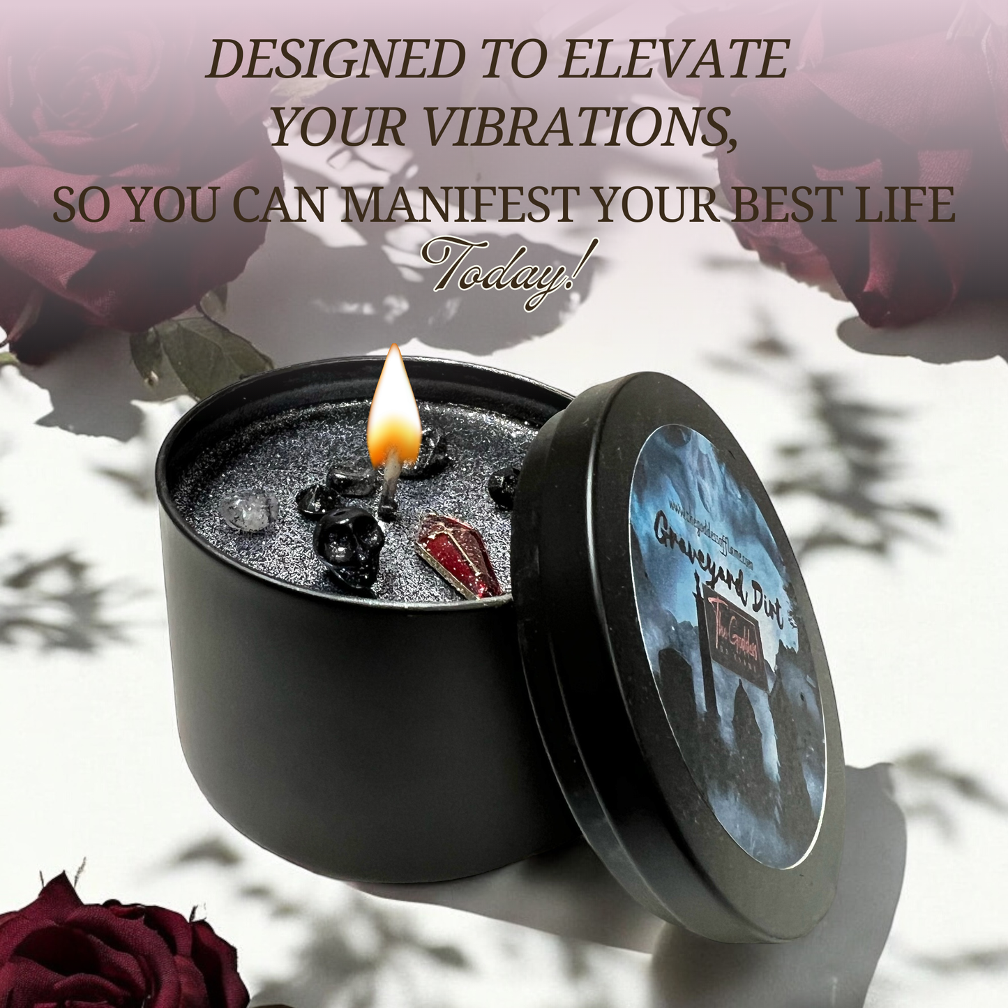 Graveyard Dirt Spiritual Candle for Necromancy, Protection and Banishing