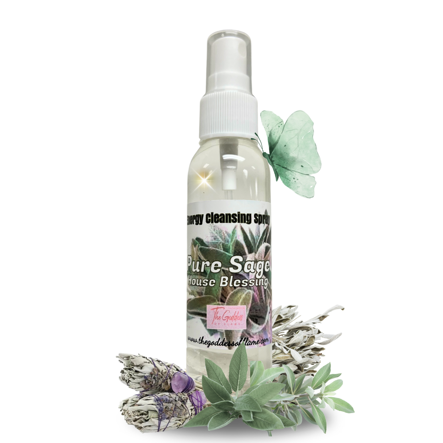 Pure Sage House Blessing Spray- Smudging, Energy Cleansing & Removing Negativity