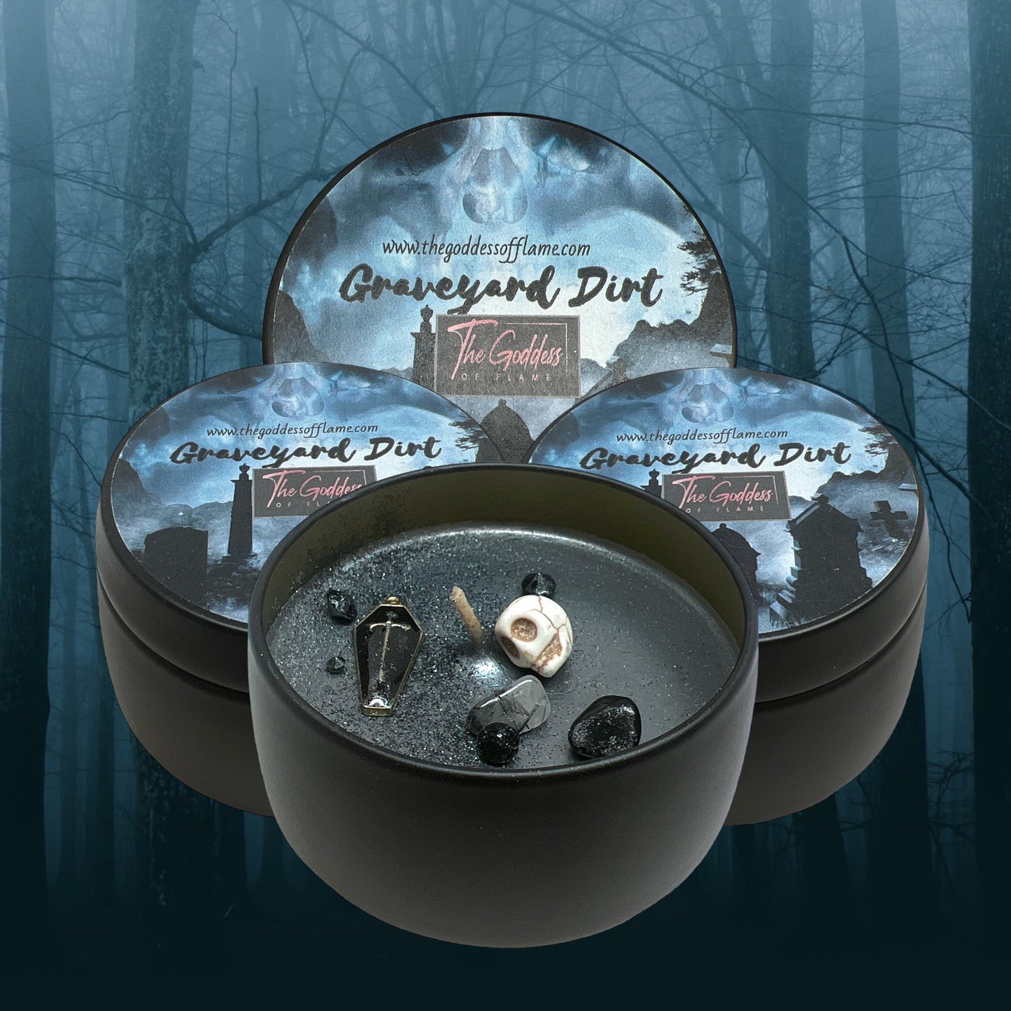 Graveyard Dirt Spiritual Candle for Necromancy, Protection and Banishing