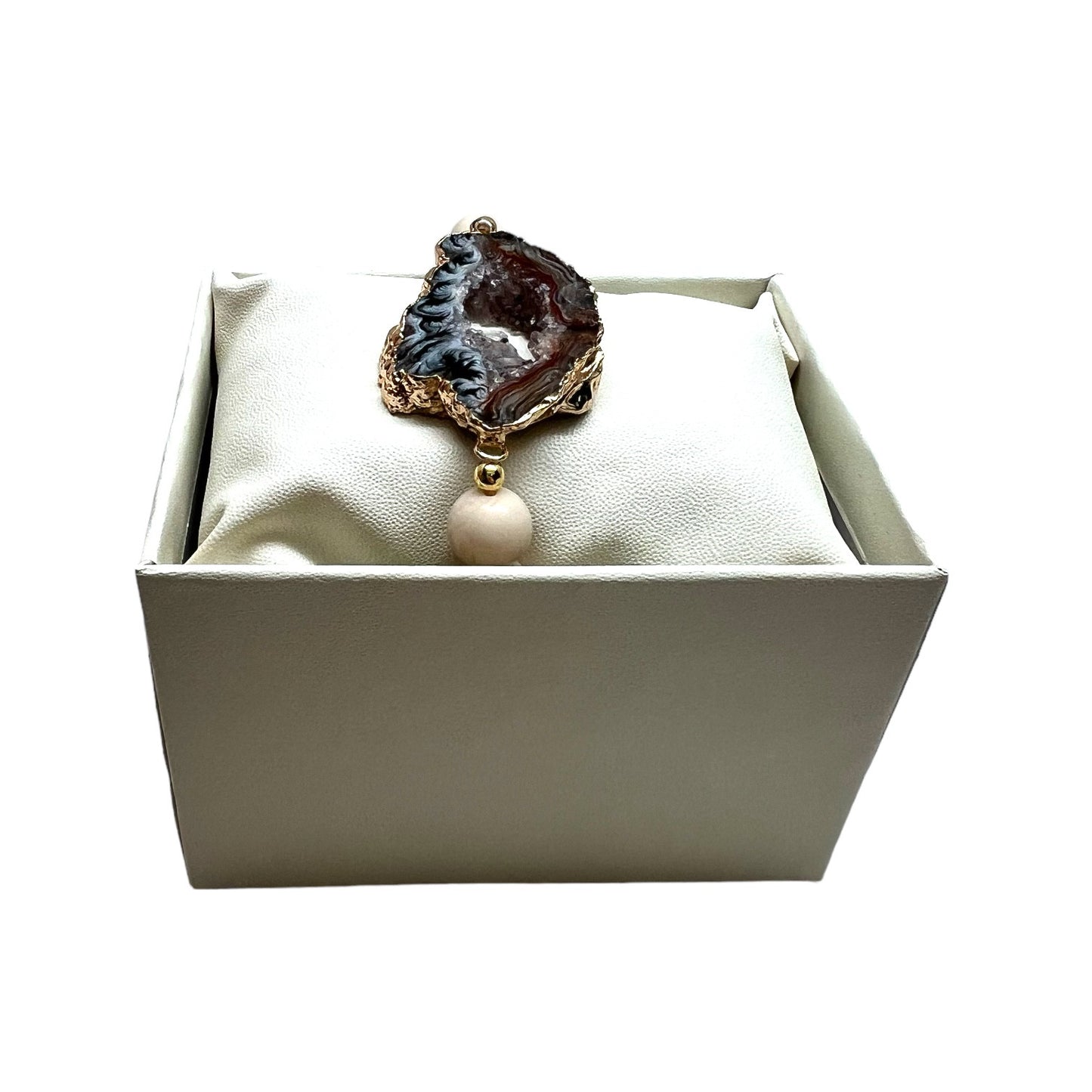 The Goddess Of Flame Riverstone Natural Agate Slice Crystal Bracelet